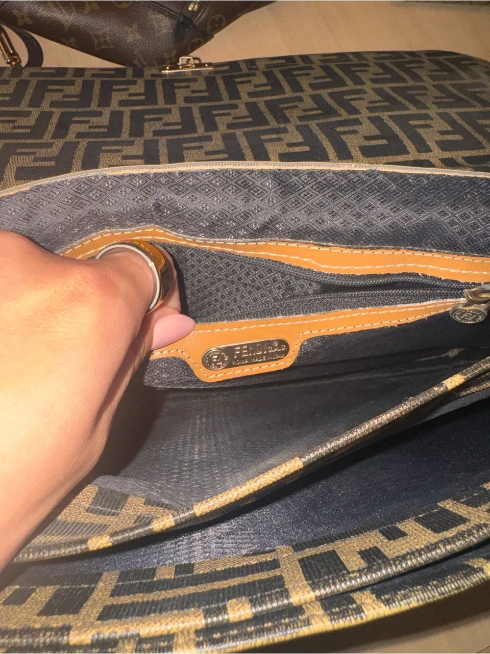 Vintage Fendi Unisex Briefcase Bag in Brown/Black - Picture 7 of 10